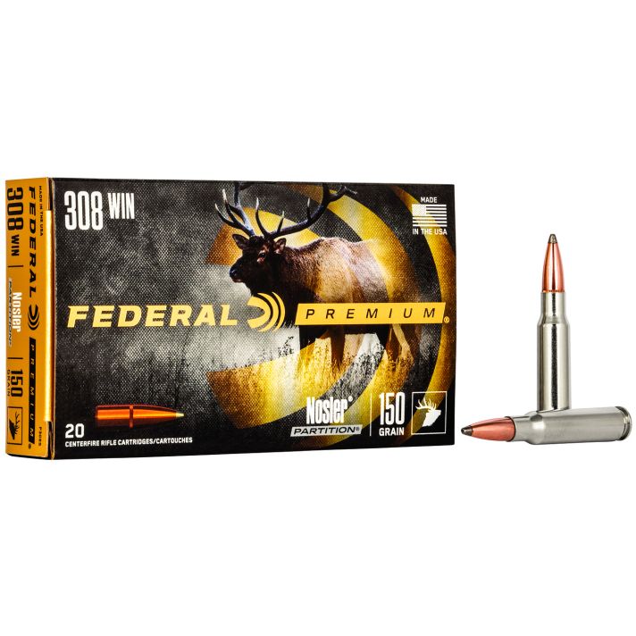Federal P308S Premium308Win 150gr Nosler Partition 20 Per Box/10 Case