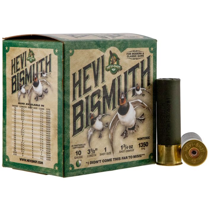HEVI-Shot HS15501 HEVI-Bismuth10Gauge 3.50" 1 3/4oz Bismuth 1Shot 25 Per Box/10 Case