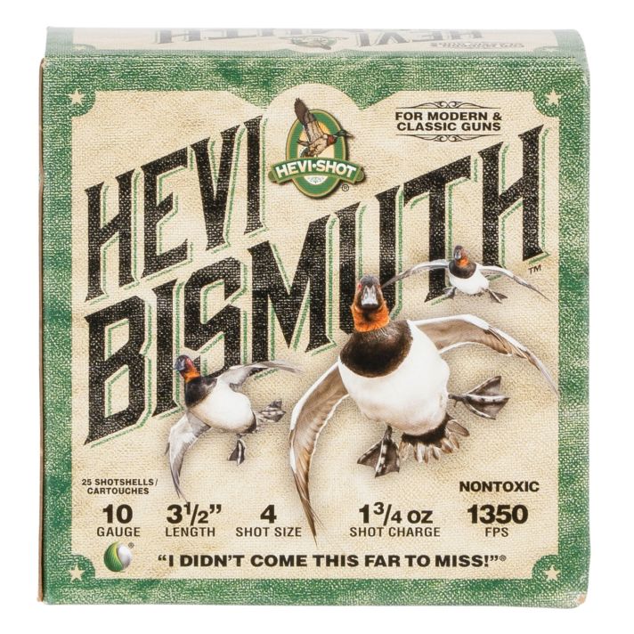 HEVI-Shot HS15504 HEVI-Bismuth10Gauge 3.50" 1 3/4oz Bismuth 4Shot 25 Per Box/10 Case