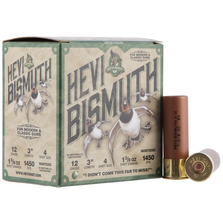 HEVI-Shot HS14004 HEVI-Bismuth12Gauge 3" 1 3/8oz Bismuth 4Shot 25 Per Box/10 Case