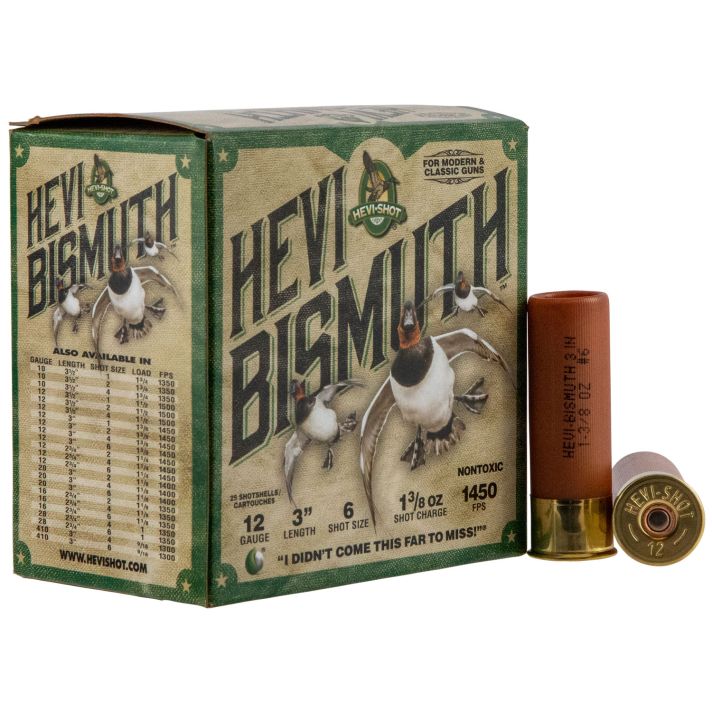HEVI-Shot HS14006 HEVI-Bismuth12Gauge 3" 1 3/8oz Bismuth 6Shot 25 Per Box/10 Case