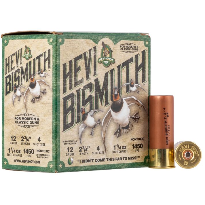 HEVI-Shot HS14704 HEVI-Bismuth12Gauge 2.75" 1 1/4oz Bismuth 4Shot 25 Per Box/10 Case