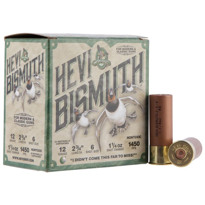 HEVI-Shot HS14706 HEVI-Bismuth12Gauge 2.75" 1 1/4oz Bismuth 6Shot 25 Per Box/10 Case