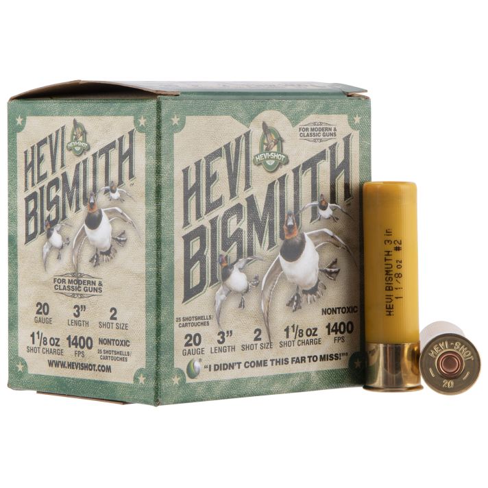 HEVI-Shot HS17002 HEVI-Bismuth20Gauge 3" 1 1/8oz Bismuth 2Shot 25 Per Box/10 Case
