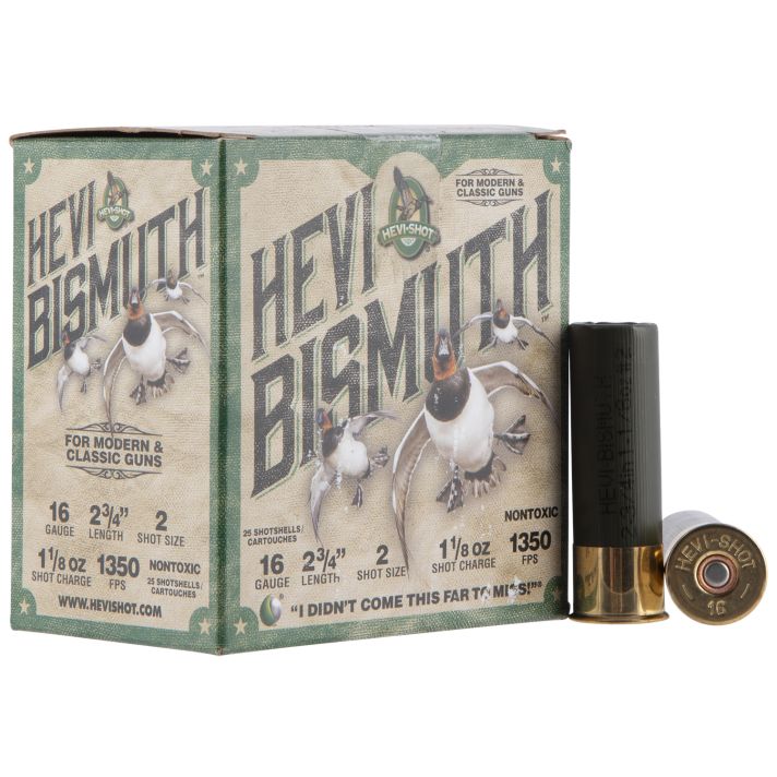 HEVI-Shot HS16702 HEVI-Bismuth16Gauge 2.75" 1 1/8oz Bismuth 2Shot 25 Per Box/10 Case