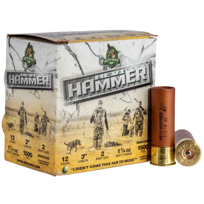 HEVI-Shot HS28002 HEVI-Hammer12Gauge 3" 1 1/4oz 2Shot 25 Per Box/10 Case