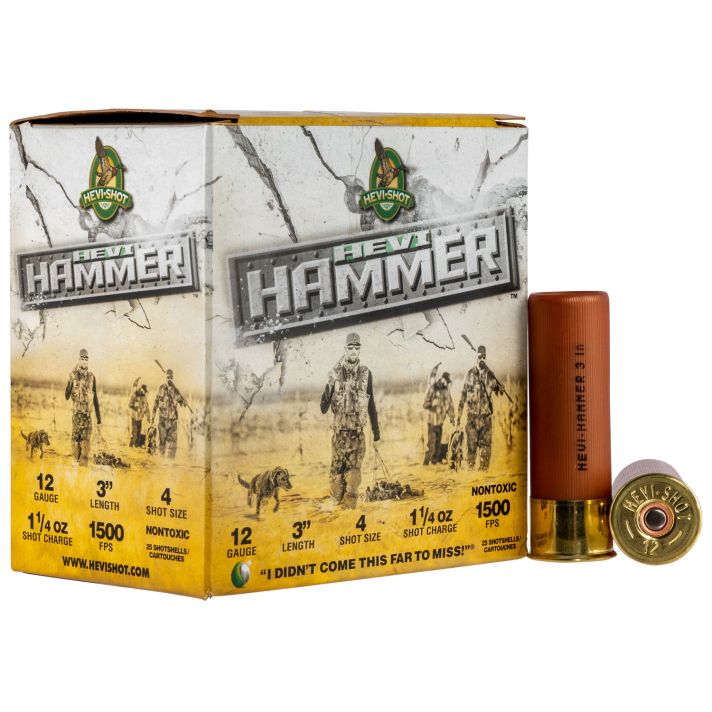 HEVI-Shot HS28004 HEVI-Hammer12Gauge 3" 1 1/4oz 4Shot 25 Per Box/10 Case