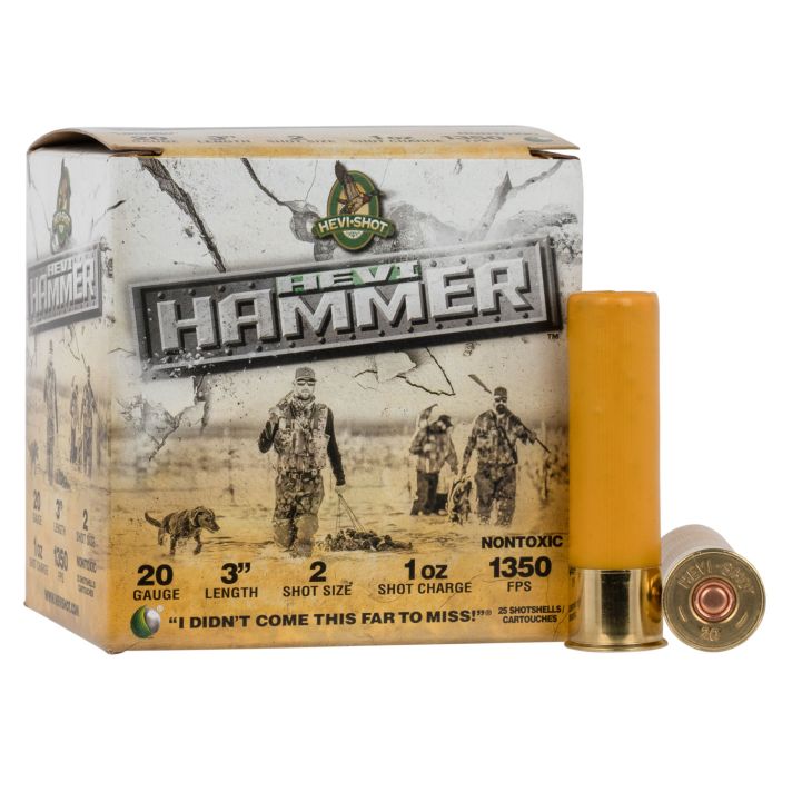HEVI-Shot HS29002 HEVI-Hammer20Gauge 3" 1oz 2Shot 25 Per Box/10 Case