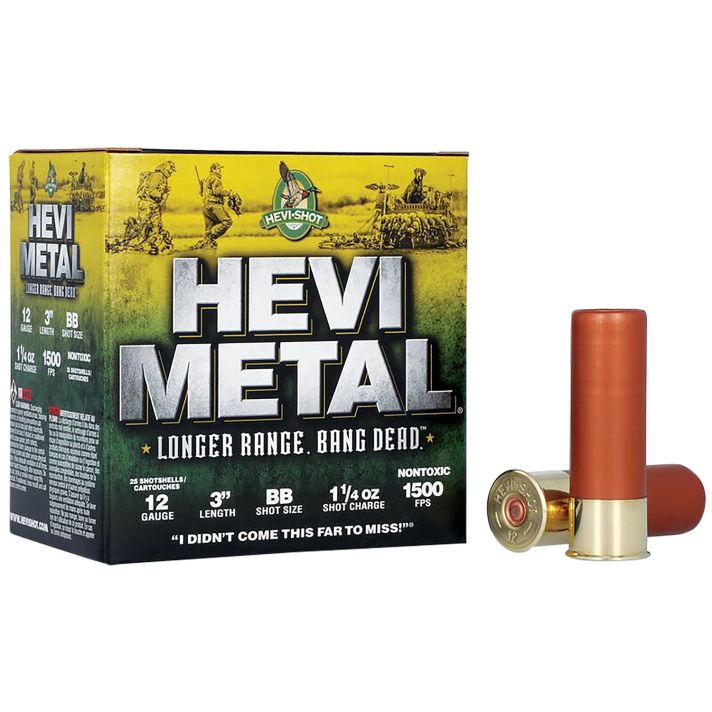 HEVI-Metal HS38088 HEVI-Metal Longer Range 12Gauge 3" 1 1/4oz BBShot 25 Per Box/10 Case