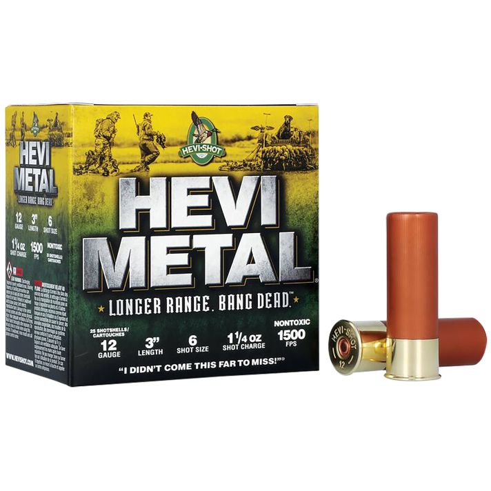 HEVI-Metal HS38006 HEVI-Metal Longer Range 12Gauge 3" 1 1/4oz 6Shot 25 Per Box/10 Case