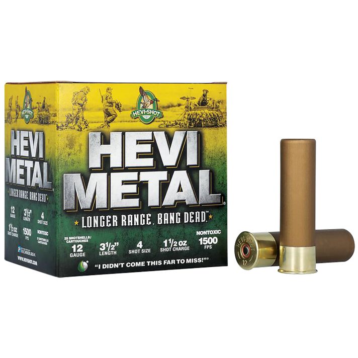 HEVI-Metal HS38504 HEVI-Metal Longer Range 12Gauge 3.50" 1 1/2oz 4Shot 25 Per Box/10 Case