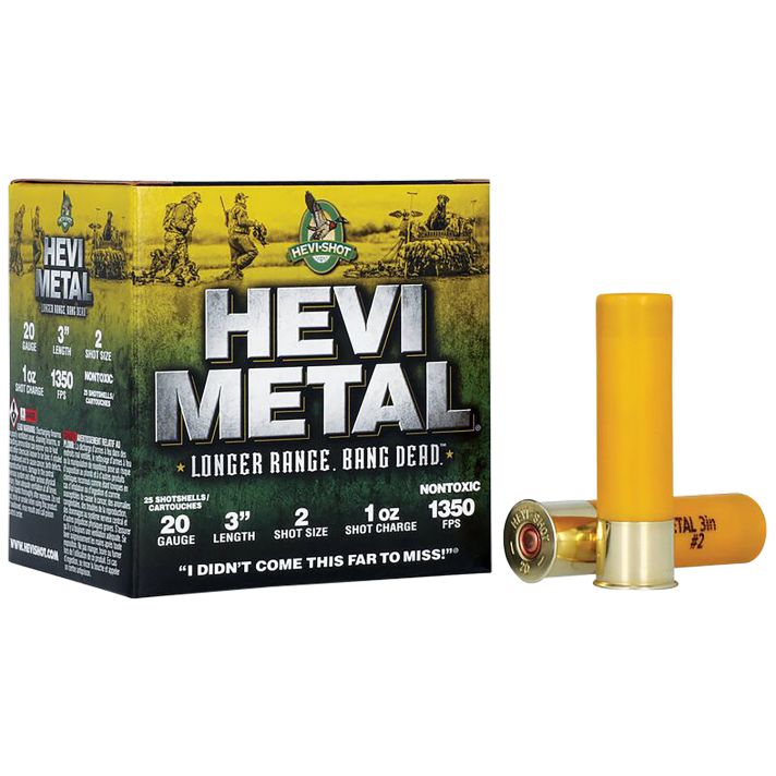HEVI-Metal HS39002 HEVI-Metal Longer Range 20Gauge 3" 1oz 2Shot 25 Per Box/10 Case