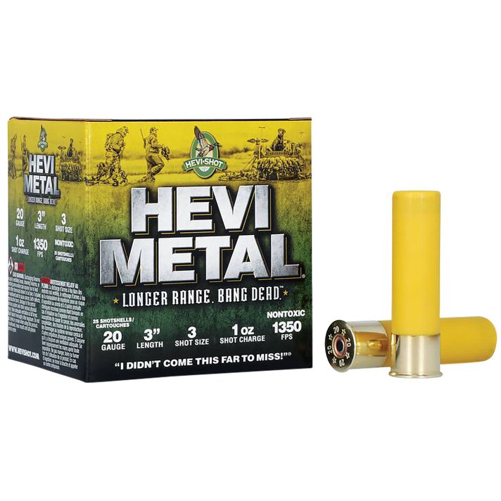 HEVI-Metal HS39003 HEVI-Metal Longer Range 20Gauge 3" 1oz 3Shot 25 Per Box/10 Case