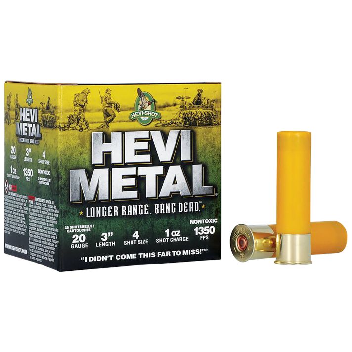 HEVI-Metal HS39004 HEVI-Metal Longer Range 20Gauge 3" 1oz 4Shot 25 Per Box/10 Case