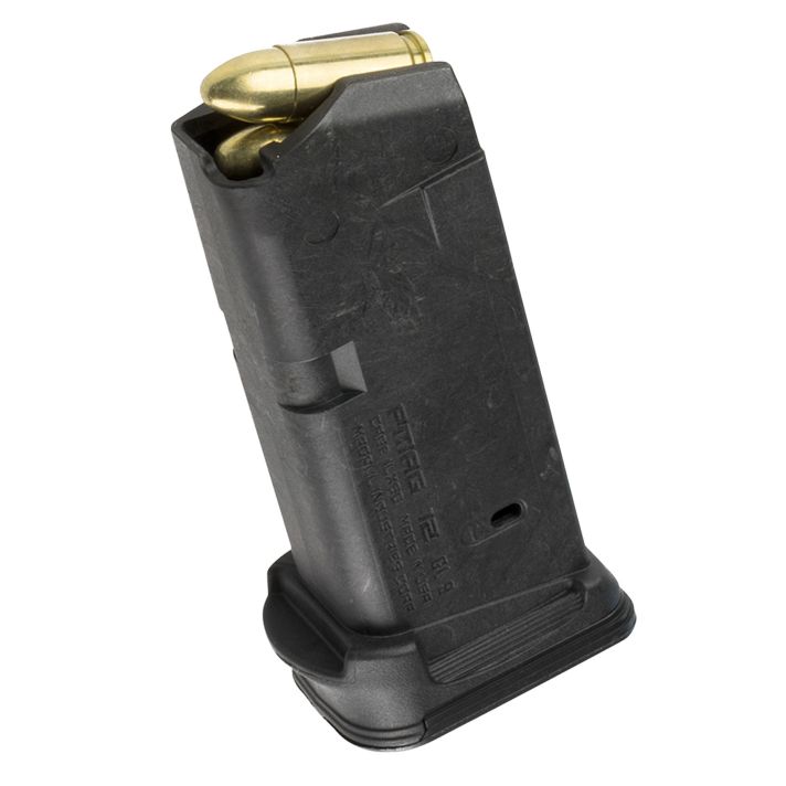 Magpul MAG674-BLK PMAG GL9 12rd 9mm Luger Compatible w/Glock 26 Black Polymer