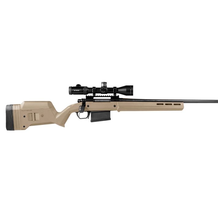 Magpul MAG931-FDE Hunter American Stock Fixed with Aluminum Bedding & Adjustable Comb Flat Dark Earth Synthetic for Ruger American SA