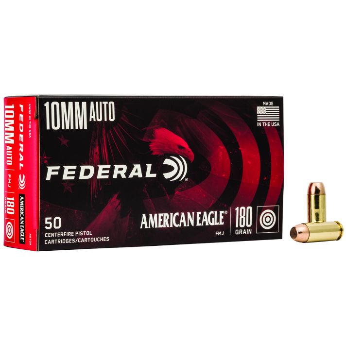 Federal AE10A American Eagle Handgun 10mmAuto 180gr Full Metal Jacket 50 Per Box/20 Case
