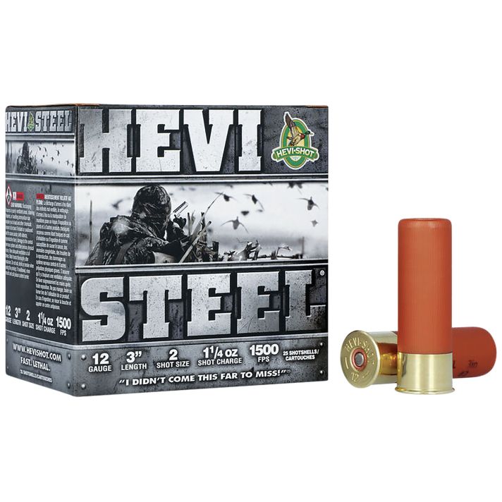 HEVI-Shot HS60002 HEVI-Steel12Gauge 3" 1 1/4oz 2Shot 25 Per Box/10 Case