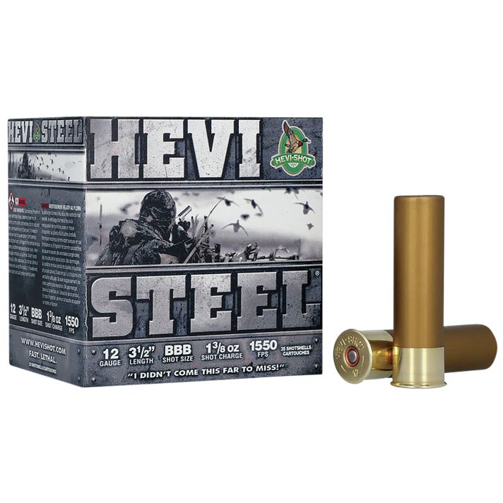 HEVI-Shot HS65888 HEVI-Steel12Gauge 3.50" 1 3/8oz BBBShot 25 Per Box/10 Case