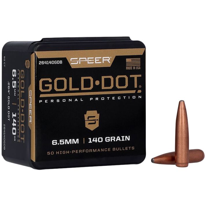Speer 264140 Gold Dot6.5mm .264 140 GR Soft Point 50 Box