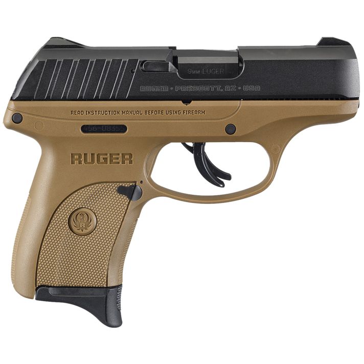 Ruger 3297 EC9s9mm Luger Black Oxide Alloy Steel 3.12" Barrel 7+1, Flat Dark EarthHigh Performance Glass-Filled Nylon Frame, Black Oxide Hardened Alloy Steel Slide