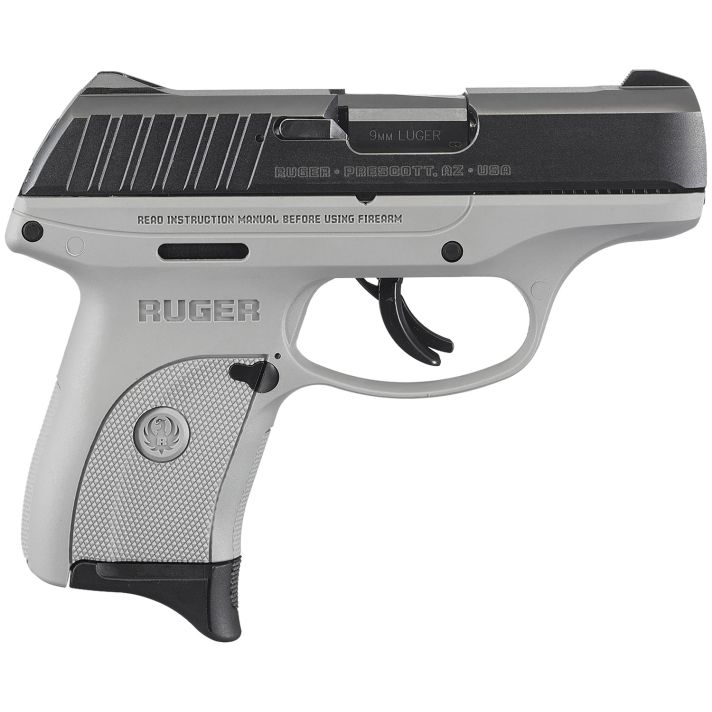 Ruger 13201 EC9s9mm Luger Black Oxide Alloy Steel 3.12" Barrel 7+1, Gray High Performance Glass-Filled Nylon Frame, Black Oxide Hardened Steel Slide