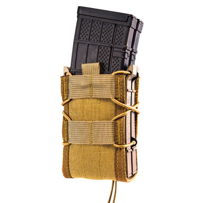 High Speed Gear 112R00CB TACO X2R Mag Pouch Double Coyote Brown Nylon MOLLE Compatible w/ Rifle