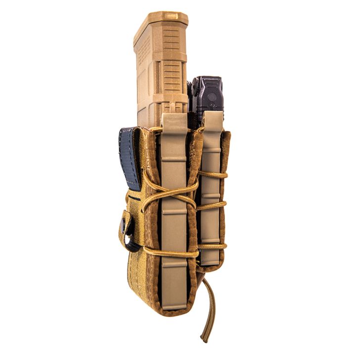 High Speed Gear 13DD10CB TACO Double Decker Mag Pouch Coyote Brown Nylon Belt Belts 2.25" Wide Compatible w/ Rifle Compatible w/ Pistol