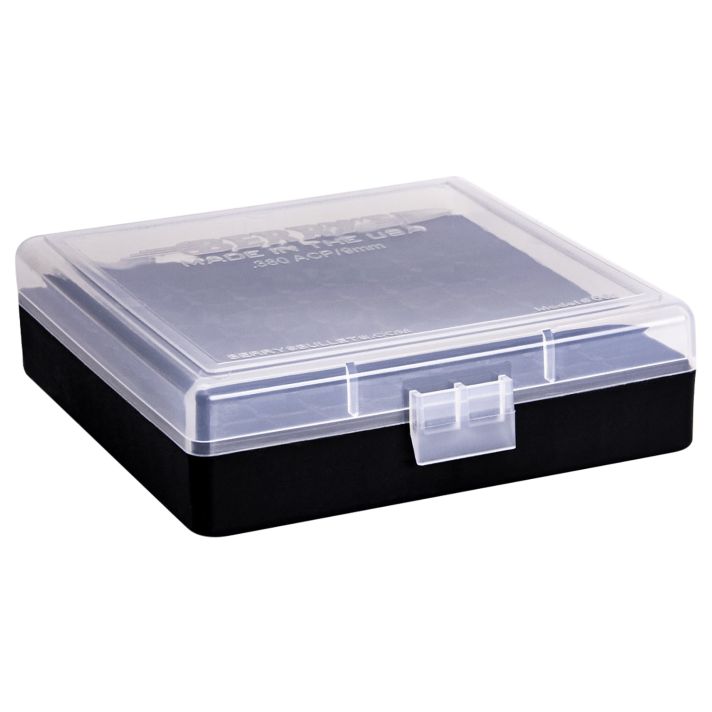 Berry's 87412 Ammo Box9mm/380ACP Clear/Black Polypropylene 100rd