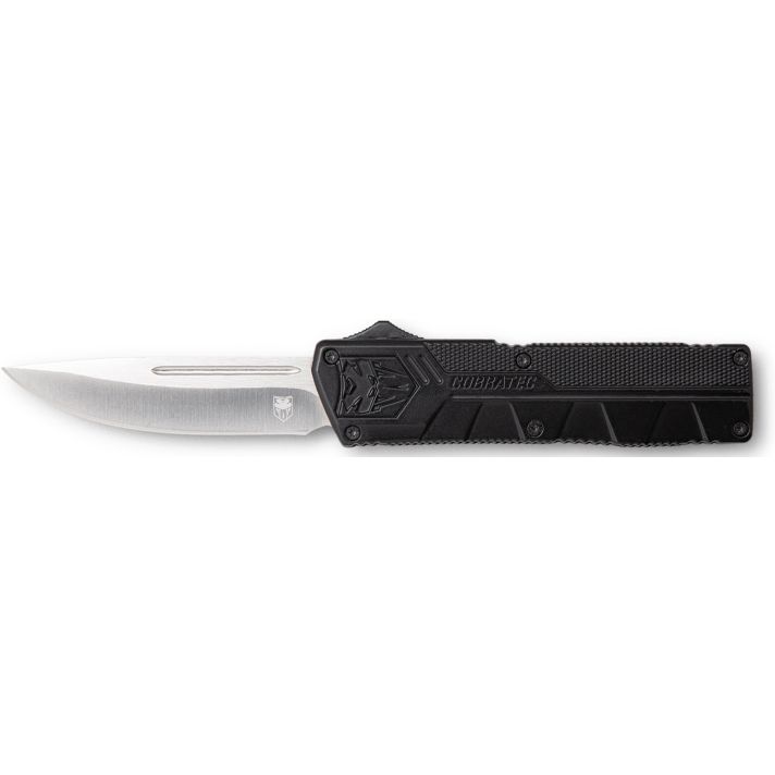 CobraTec Knives BCTLWDNS Lightweight3.25" OTF Drop Point Plain D2 Steel Blade/Black Aluminum Handle Includes Pocket Clip