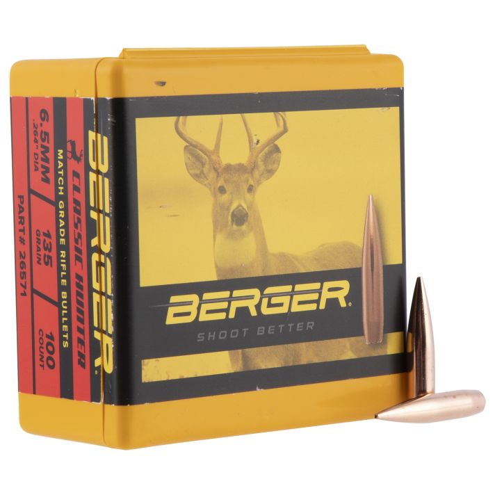 Berger Bullets 26571 Classic Hybrid Hunter Match Grade 6.5Creedmoor 135gr Boat Tail 100/Box