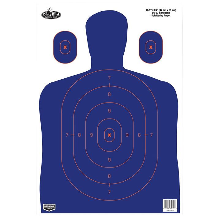 Birchwood Casey 35753 Dirty BirdSilhouette Tagboard Hanging 16.50" x 24" Blue/Orange 3 Per Pkg