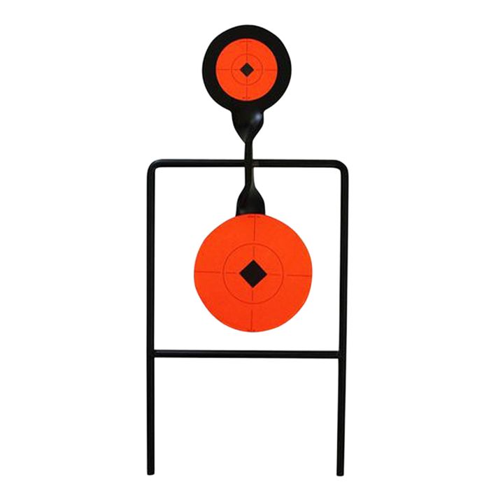 Birchwood Casey 46344 World of Targets Super Double Mag Spinner 4.50"/6" Handgun Black/Orange Steel Circle w/Crosshair & Diamond 0.37" Thick Standing
