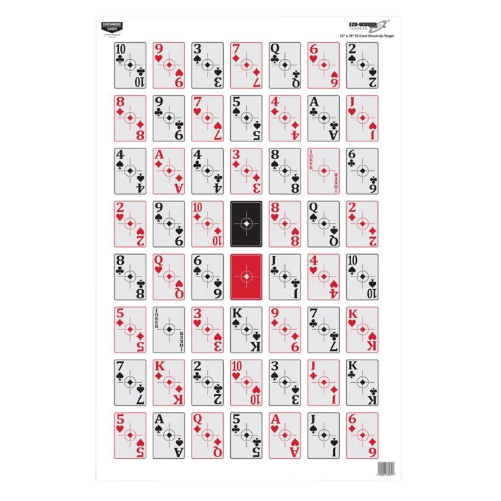 Birchwood Casey 37026 EZE-ScorerPlaying Cards Paper Hanging 23" x 35" Multi-Color 5 Pack