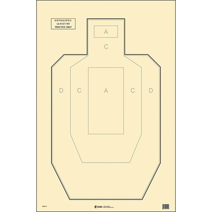 Action Target IPSCP100 Military IPSC/USPSA IPSC Paper Hanging 23" x 35" Black/White 100 Per Box