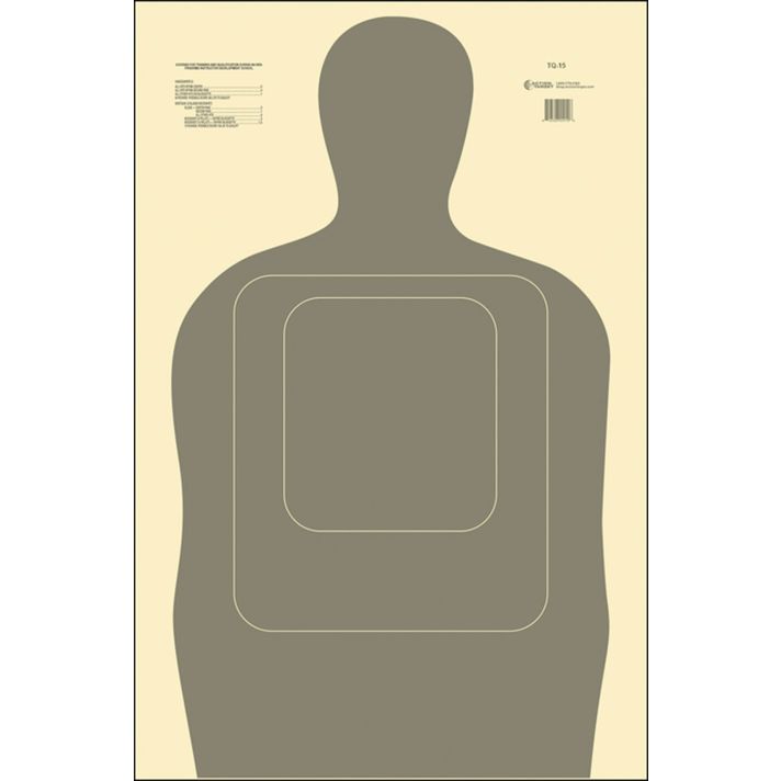 Action Target TQ15GRAY100 Qualification Standard Silhouette Paper Hanging 24" x 45" Gray/White 100 Per Box