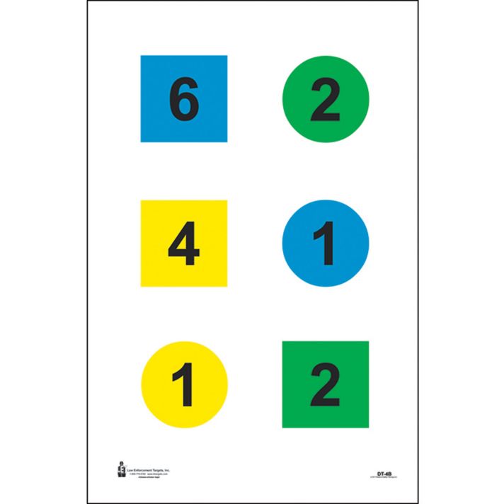 Action Target DT4B100 Training Discretionary Command Circle/Square Paper 23" x 35" Multi-Color 100 Per Box