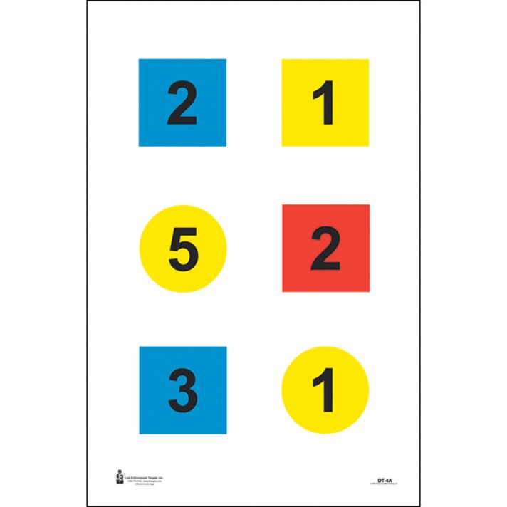 Action Target DT4C100 Training Discretionary Command Circle/Square Paper 23" x 35" Multi-Color 100 Per Box