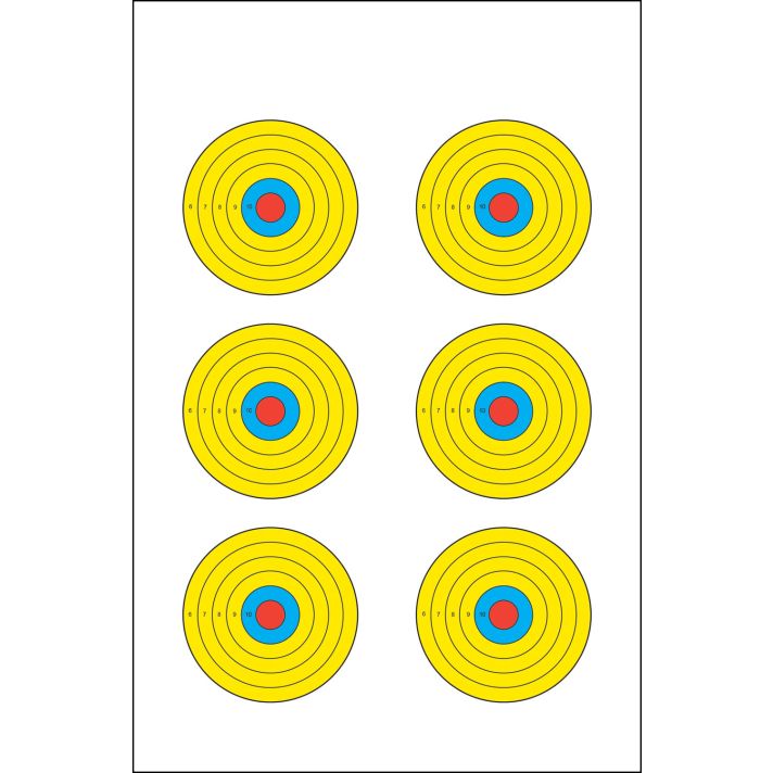 Action Target PRBE6100 High VisibilityBullseye Paper 17.50" x 23" Multi-Color 100 Per Box