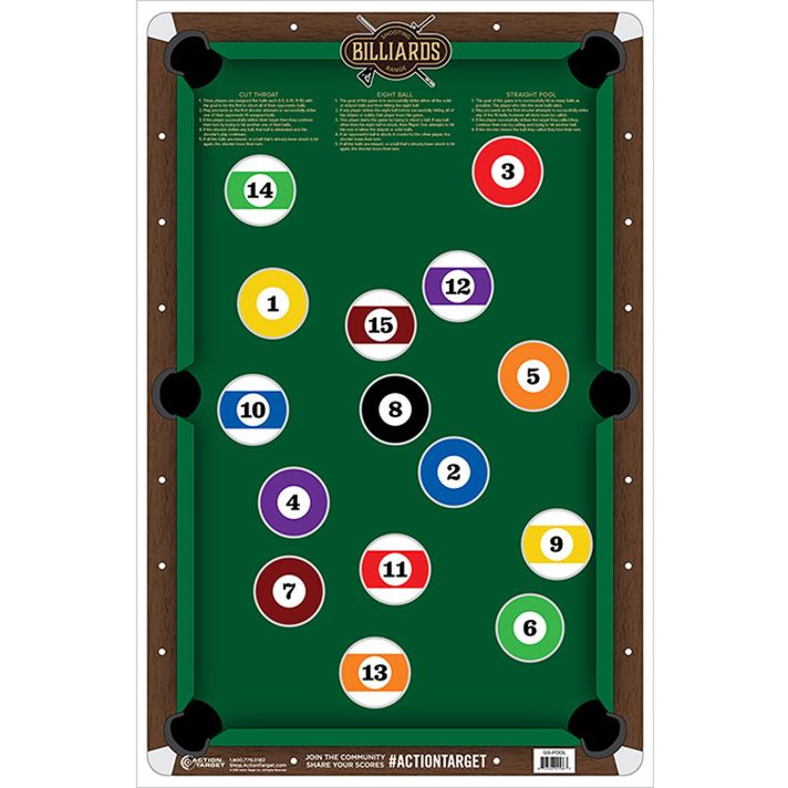 Action Target GSPOOL100 EntertainmentPool Table Paper Hanging 23" x 35" Multi-Color 100 Per Box