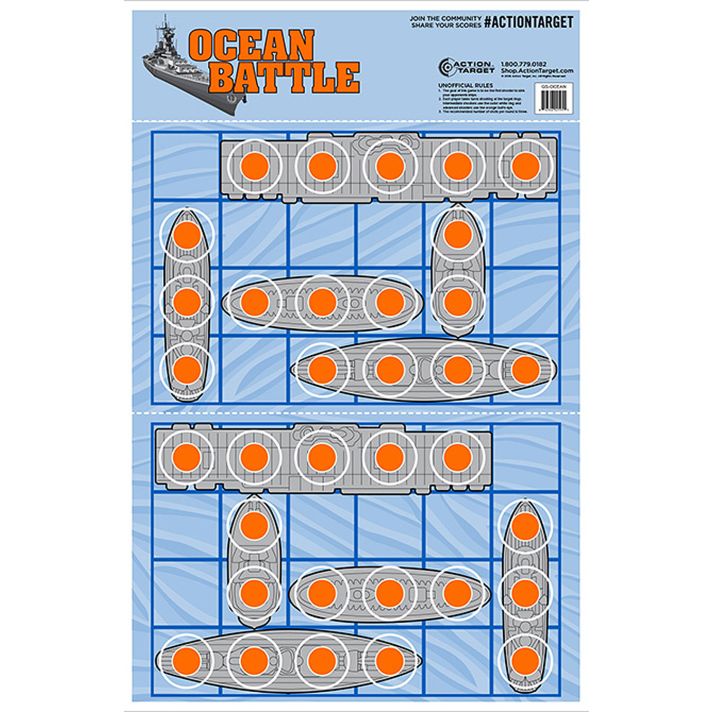 Action Target GSOCEAN100 EntertainmentShips Paper Hanging 23" x 35" Blue/Red 100 Per Box