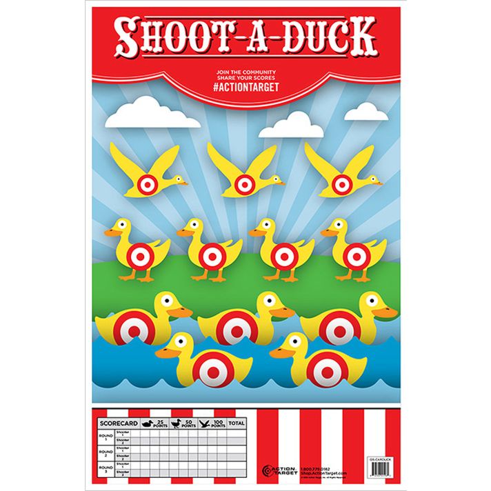 Action Target GSCARDUCK100 EntertainmentDucks Paper Hanging 23" x 35" Multi-Color 100 Per Box