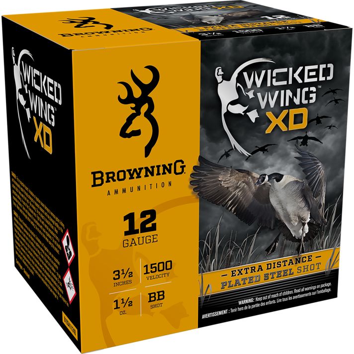 Browning Ammo B193411240 Wicked Wing XD12Gauge 3.50" 1 1/2oz BBShot 25 Per Box/10 Case
