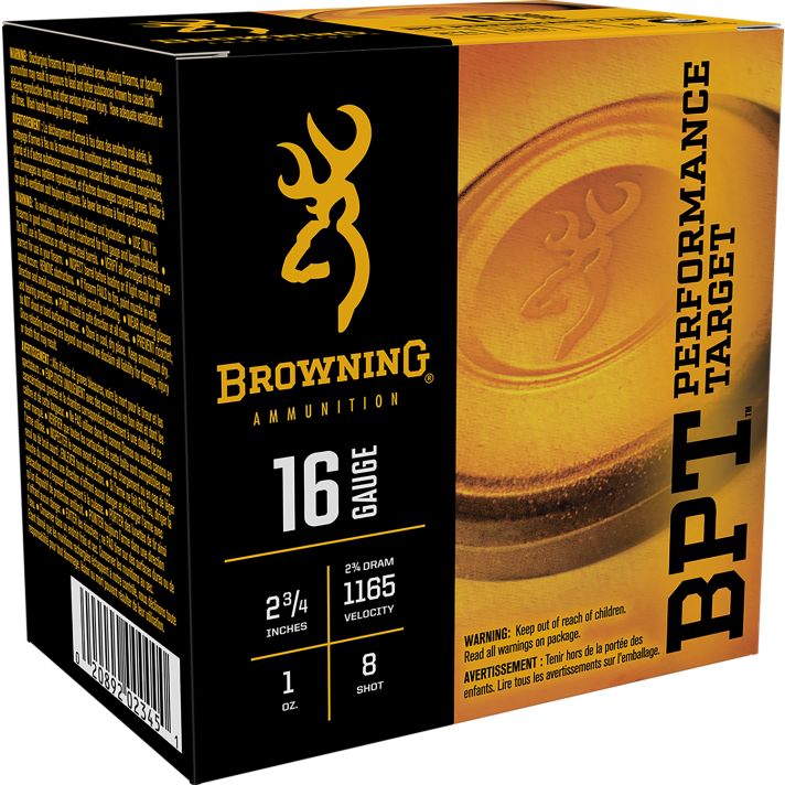 Browning Ammo B193611628 BPT Performance Target16Gauge 2.75" 1oz 8Shot 25 Per Box/10 Case