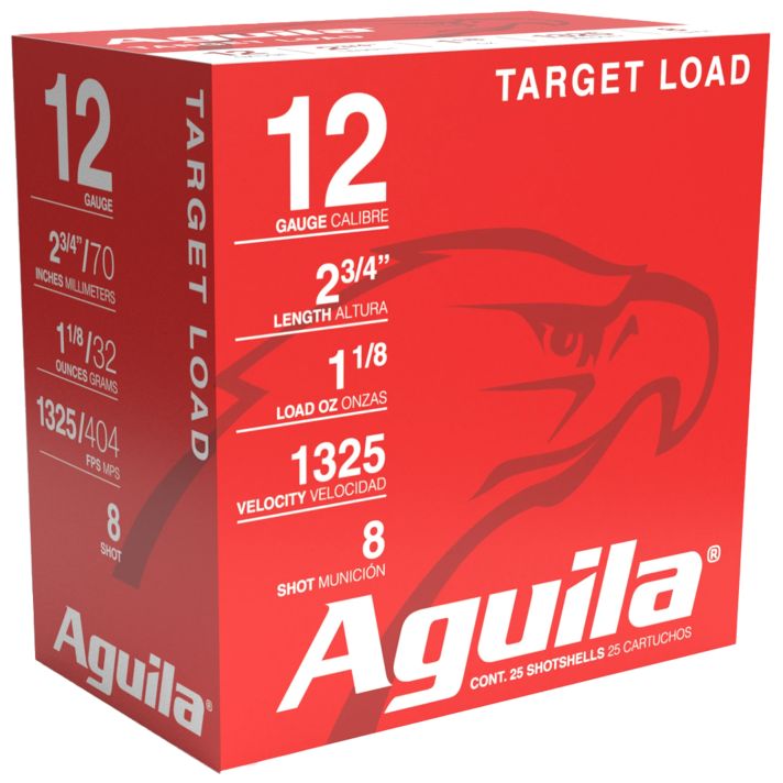 Aguila 1CHB1248 Sporting Clays High Velocity 12Gauge 2.75" 1 1/8oz 8Shot 25 Per Box/10 Case