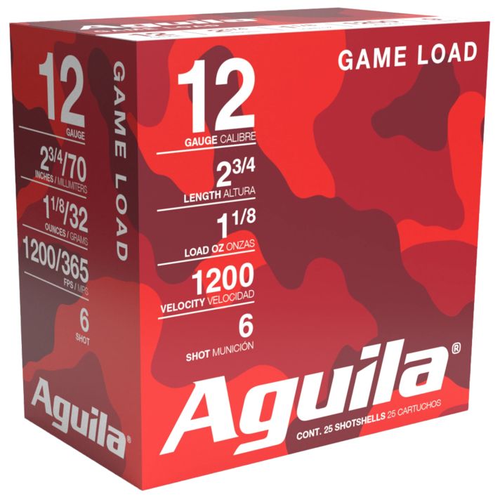 Aguila 1CHB1216 Birdshot Standard Velocity 12Gauge 2.75" 1 1/8oz 6Shot 25 Per Box/10 Case