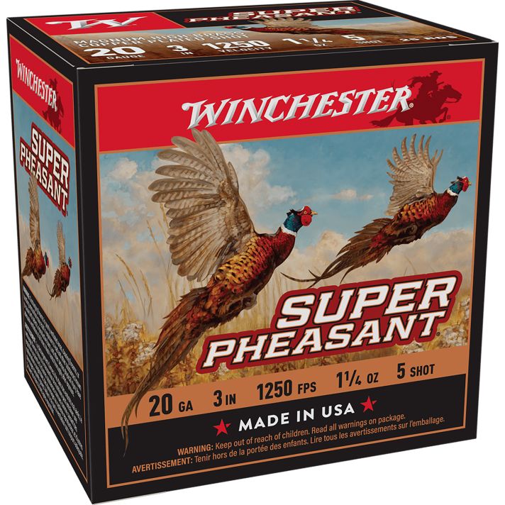 Winchester Ammo X203PH5 Super Pheasant Magnum High Brass 20Gauge 3" 1 1/4oz 5Shot 25 Per Box/10 Case