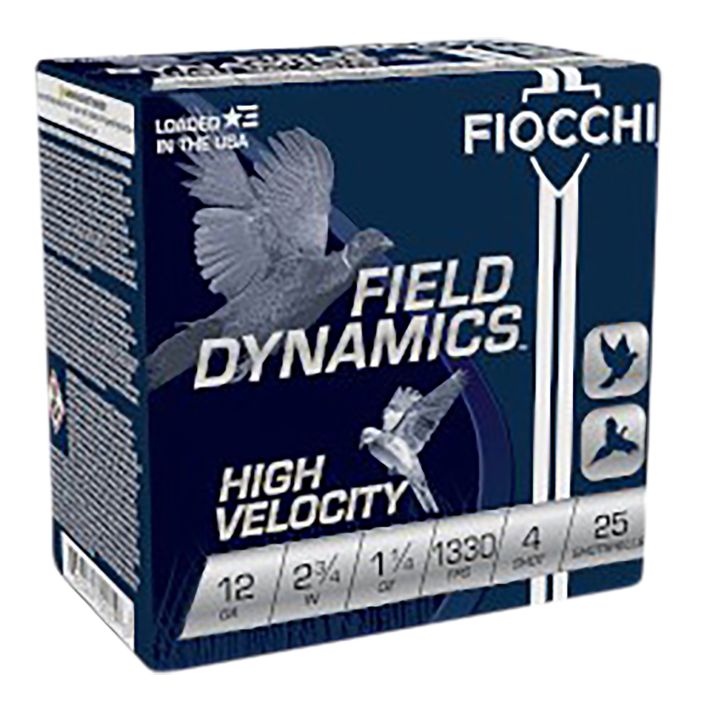 Fiocchi 12HV4 Field Dynamics High Velocity 12Gauge 2.75" 1 1/4oz 4Shot 25 Per Box/10 Case