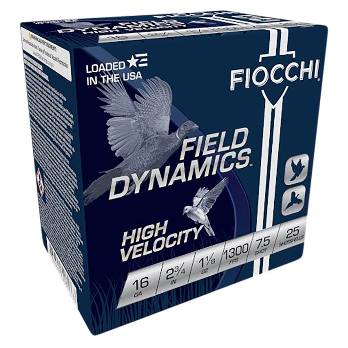 Fiocchi 16HV75 Field Dynamics High Velocity 16Gauge 2.75" 1 1/8oz 7.5Shot 25 Per Box/10 Case