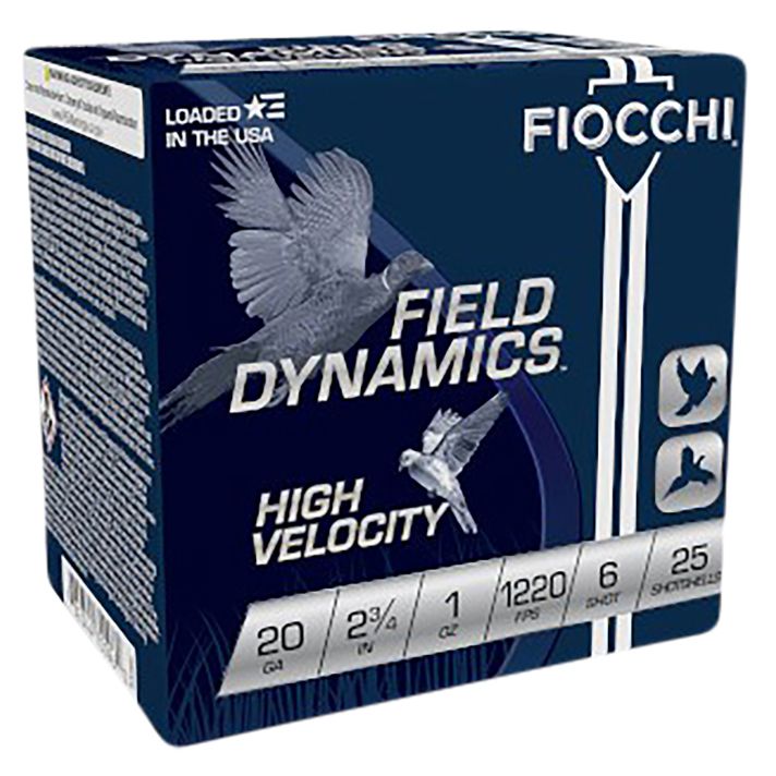 Fiocchi 20HV6 Field Dynamics High Velocity 20Gauge 2.75" 1oz 6Shot 25 Per Box/10 Case